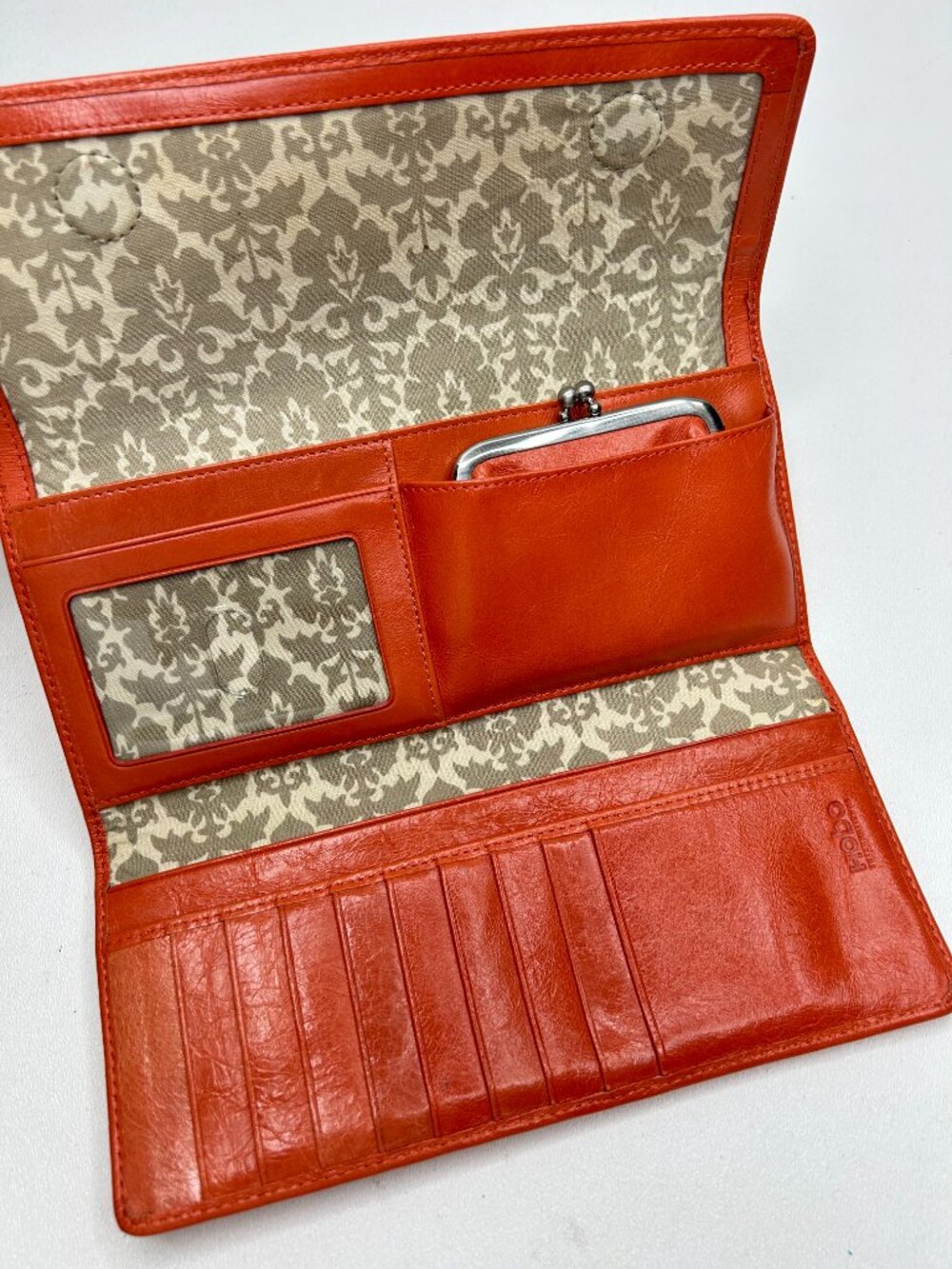 HOBO International SADIE Tangerine Leather TRIFOLD Wallet w/Coin Purse - Picture 7 of 12